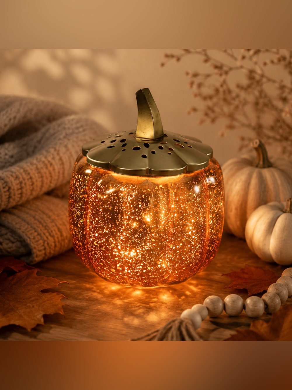 Better Homes & Gardens Mercury Glass Pumpkin Fragrance Warmer Timer
